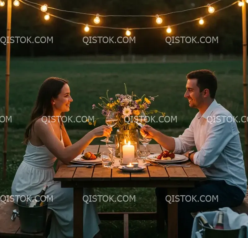 Casal em jantar à luz de velas 02