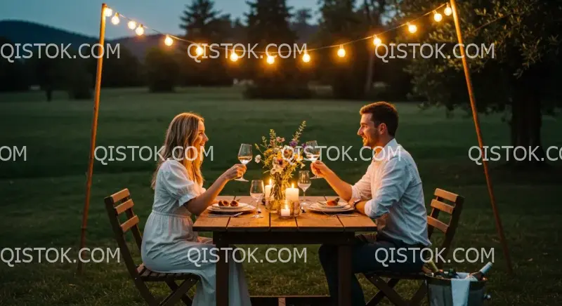 Casal em jantar à luz de velas 03