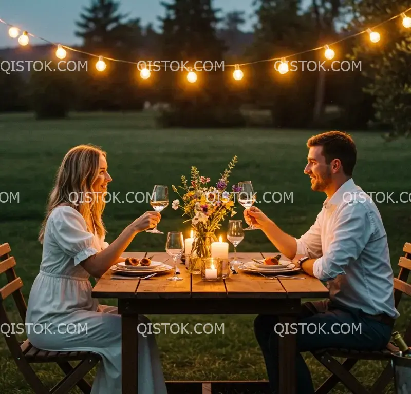 Casal em jantar à luz de velas 03