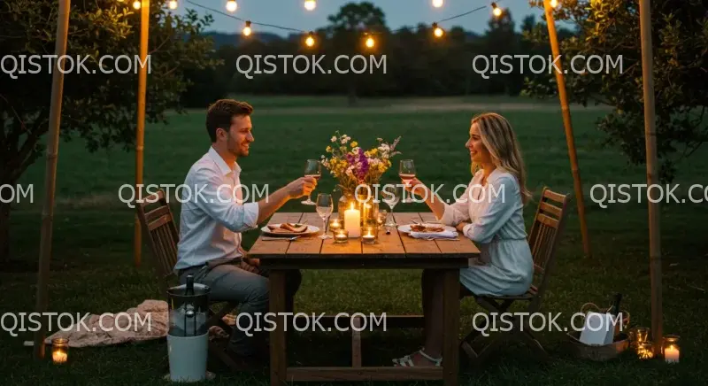 Casal em jantar à luz de velas 04