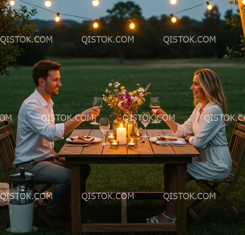 Casal em jantar à luz de velas 04