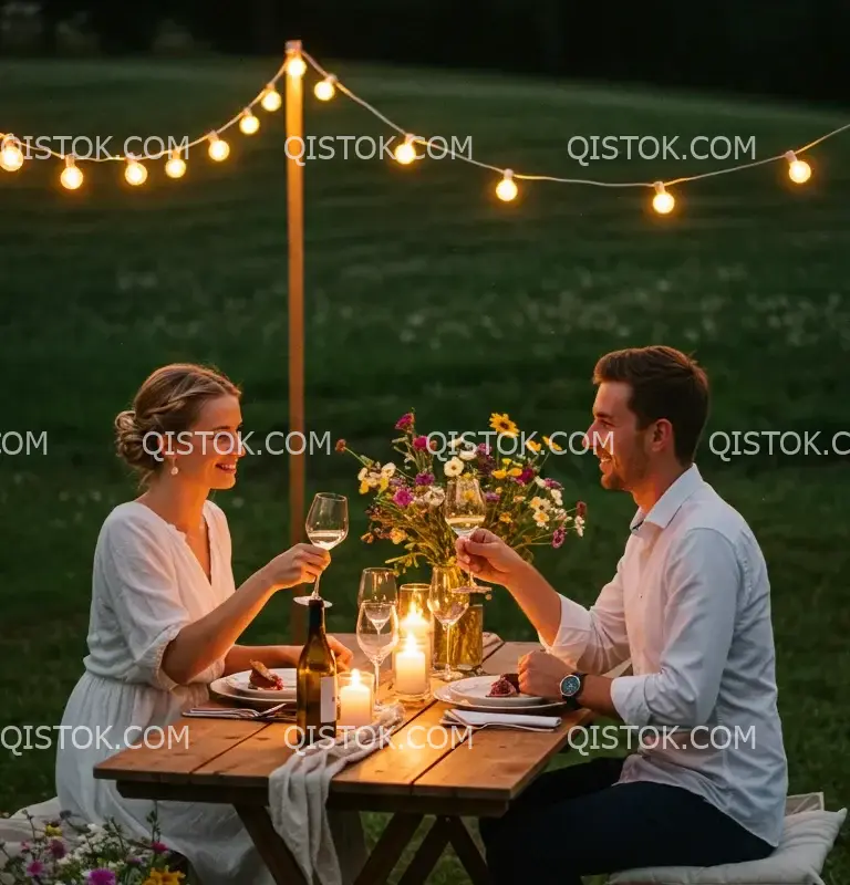 Casal em jantar à luz de velas retrato 03