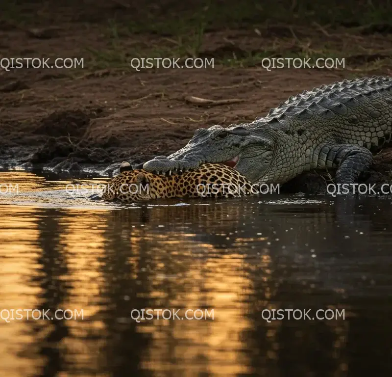 Crocodilo afogou leopardo 04