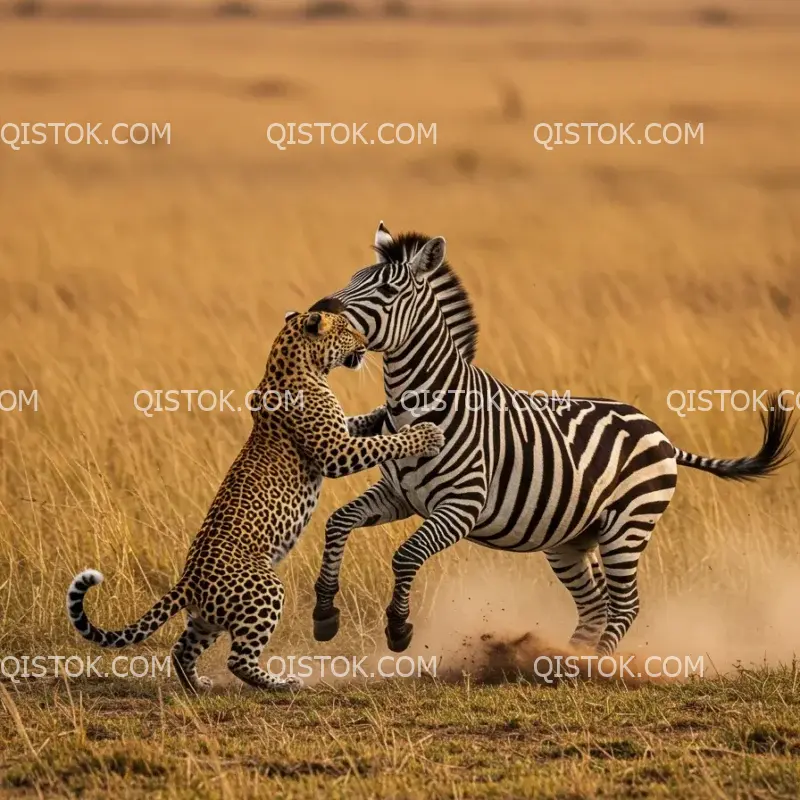 leopardo ataca zebra retrato 02