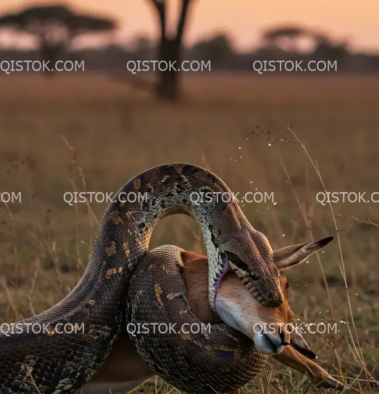 Píton comendo impala retrato 04